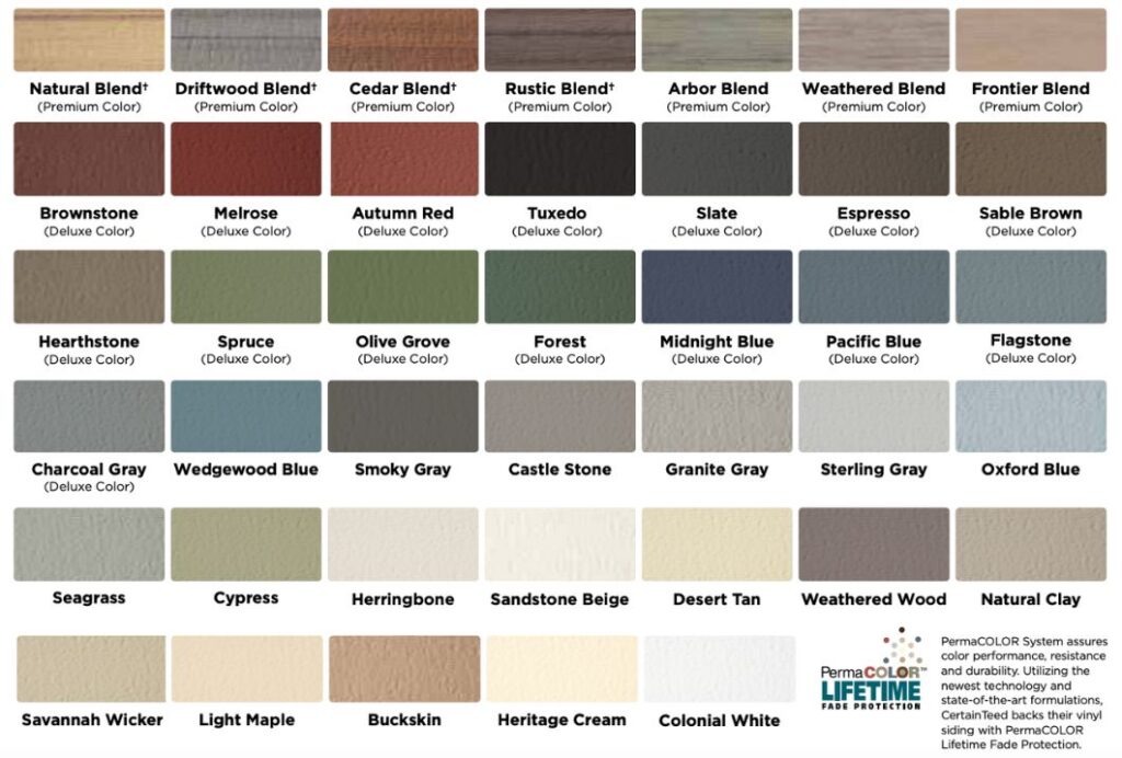 CertainTeed Monogram Siding Color Choices